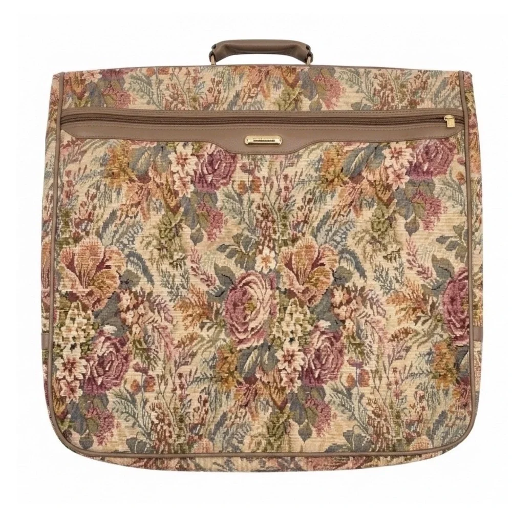Jaguar Floral Tapestry Garment Bag Vintage Travel‎ Suit Dress Carrier Multicolor
